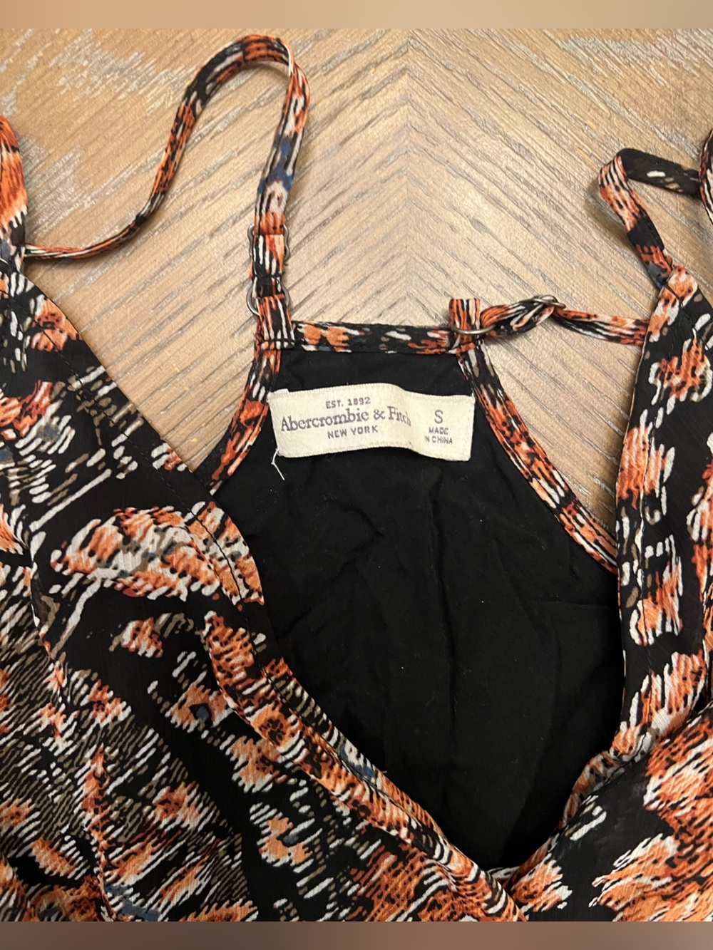 Abercrombie & Fitch Black and Rust Floral Wrap Maxi Dress - Picture 7 of 8